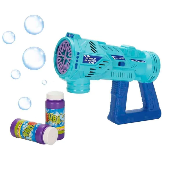 Işıklı Köpük Tabancası 30 cm - 2 Adet Solüsyonlu Pilli Baloncuk Makinesi+ 500ml Solüsyon Hediyeli ürün görseli 1