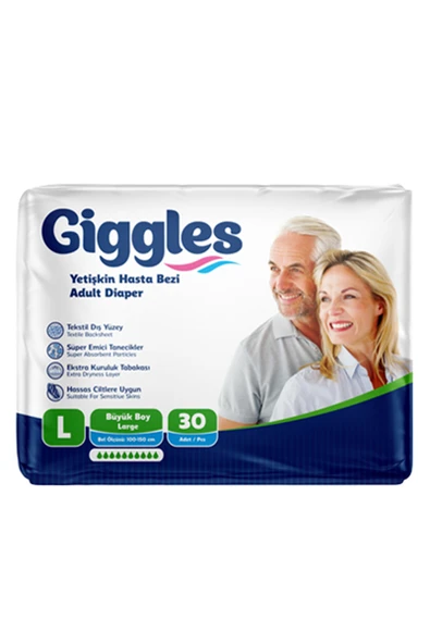 giggles Belbantlı Yetişkin Hasta Bezi Large (L) 30'lu ürün görseli 1