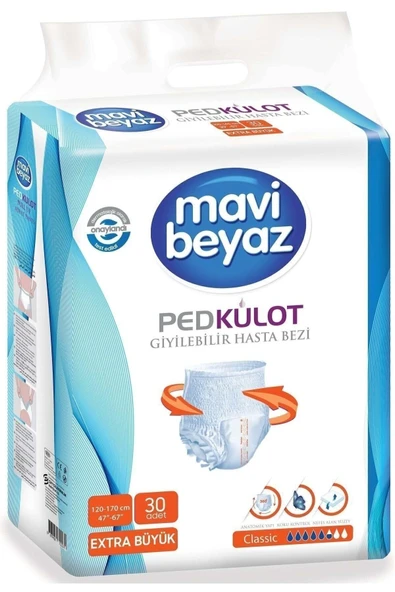 Mavi beyaz Ped Emici Külot Hasta Bezi Xl Ekstra Büyük 60 Adet ürün görseli 1