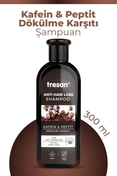 Tresan Kafein & Peptit Dökülme Karşıtı Bakım Şampuanı – Enerji & Dolgunluk, Tüm Saç Tipleri (300 ml) ürün görseli 1