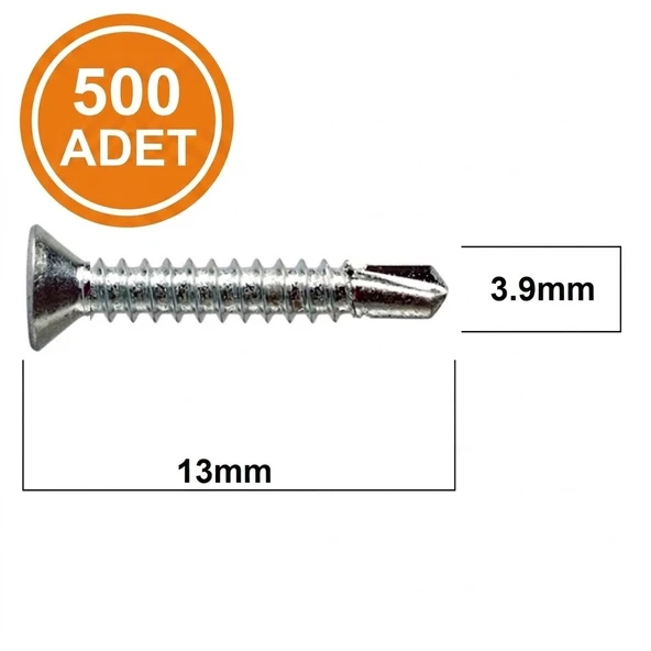 STD 3.9X13 YHB MATKAP UÇLU VİDA MS AKILLI VİDA 500 ADET ürün görseli 1