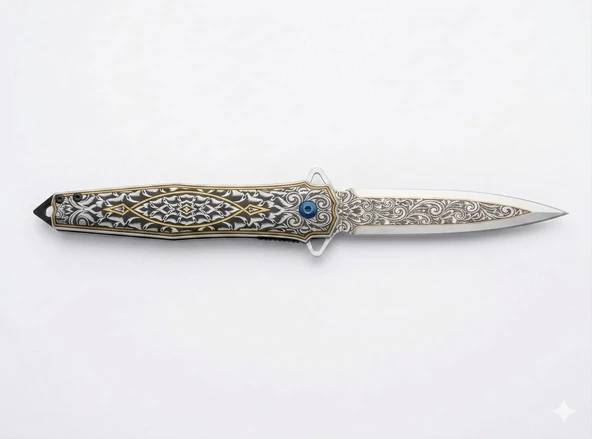 Katlanabilir Desenli Kamp Çakısı 21 cm - Resim 2