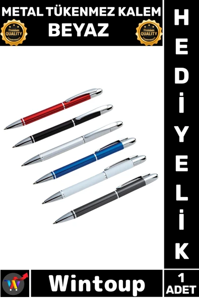 #Kalem Şık Lüks Ofis Hediyesi Ergonomik Tasarım Kaliteli Kurumsal Stil Metal Tükenmez Kalem Beyaz ürün görseli 1