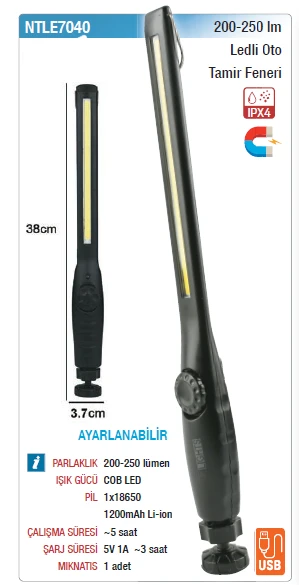 NTLE7040 200-250LM LEDLİ OTO TAMİR FENERİ ürün görseli 1