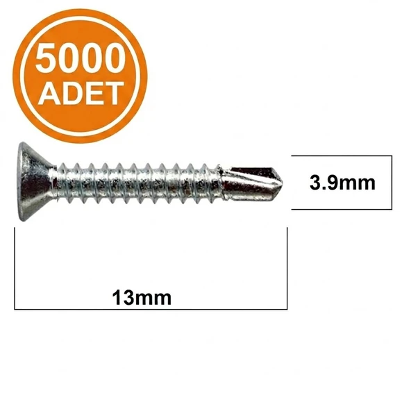 STD 3.9X13 YHB MATKAP UÇLU VİDA MS AKILLI VİDA (1 PAKET-5000 ADET) ürün görseli 1