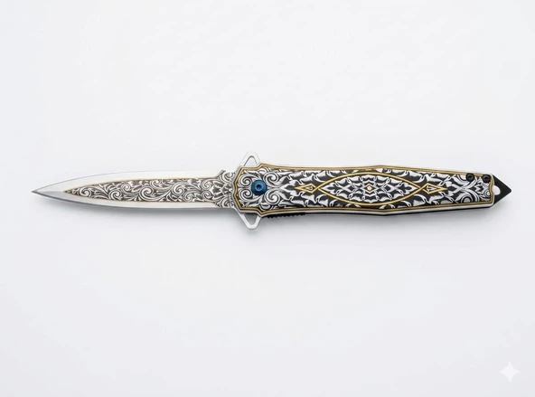 Katlanabilir Desenli Kamp Çakısı 21 cm ürün görseli 1