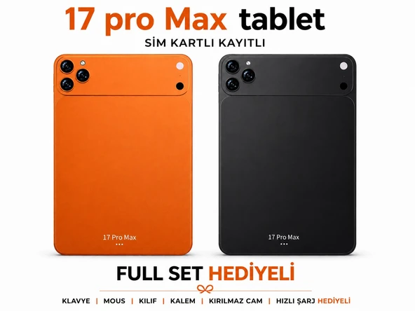 17 ProMax 10inch Sim Kartlı Kayıtlı-Klavye+Mous+Kalem+Kılıf Hediyeli ürün görseli 1
