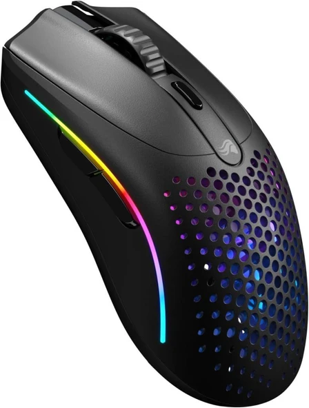 Glorious Model O 2 Mini Kablosuz Siyah Oyuncu Faresi: 57 gram, 210 Saate Kadar Pil Ömrü, Çifte Kablosuz 2.4 GHz ve Bluetooth 5.2, 26K Optik Sensör, 80 Milyon Tıklama, 6 Programlanabilir Düğme ürün görseli 1