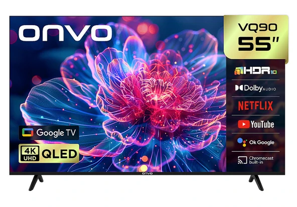 ONVO 55" 55VQ90F3UA QLED TV 4K I ASKI APARATI HEDİYELİ I KAÇIRILMAYACAK FIRSAT ürün görseli 1