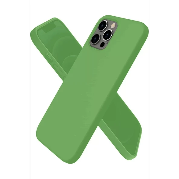 Newface Apple iPhone 12 Pro Max Kılıf First Silikon - Yeşil - Resim 3