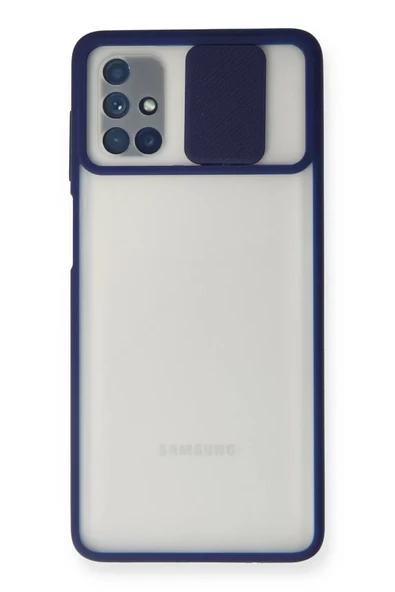 Newface Samsung Galaxy M51 Kılıf Palm Buzlu Kamera Sürgülü Silikon - Lacivert ürün görseli 1