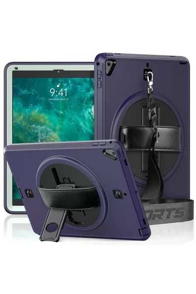 Newface Apple iPad 5 Air 9.7 Kılıf Strap-C Otterbox Tablet Kapak - Lacivert ürün görseli 1