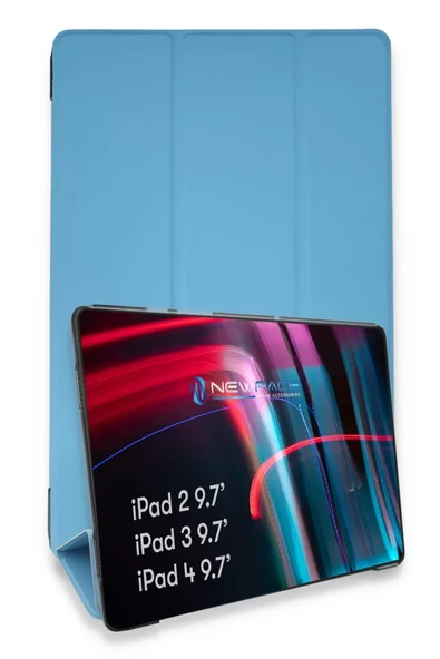 Newface Apple iPad 4 9.7 Kılıf Tablet Smart Kılıf - Mavi ürün görseli 1