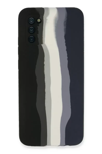 Newface Samsung Galaxy A03S Kılıf Ebruli Lansman Silikon - Siyah-Lacivert ürün görseli 1