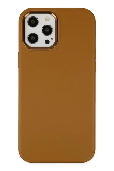 Newface Apple iPhone 12 Pro Max Kılıf Asya Deri Silikon - Kahverengi ürün görseli 1