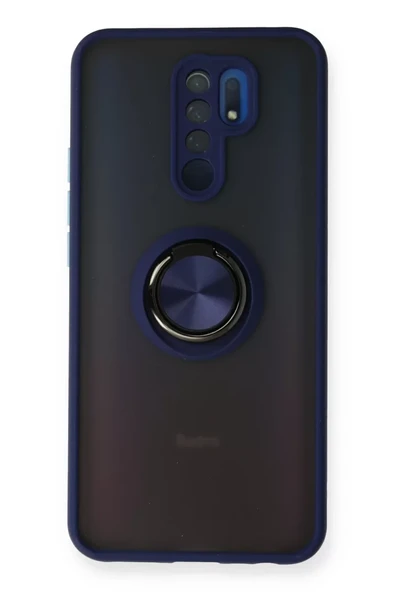 Newface Xiaomi Redmi 9 Kılıf Montreal Yüzüklü Silikon Kapak - Lacivert ürün görseli 1