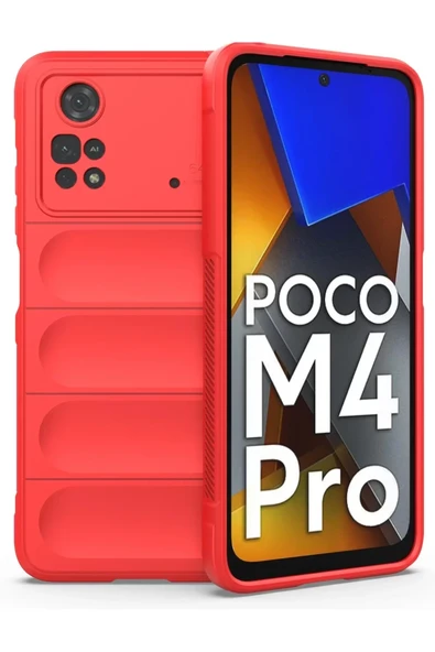 Newface Xiaomi Poco M4 Pro 4G Kılıf Optimum Silikon - Kırmızı ürün görseli 1