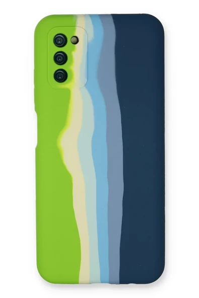 Newface Samsung Galaxy A03S Kılıf Ebruli Lansman Silikon - Yeşil-Koyu Yeşil ürün görseli 1