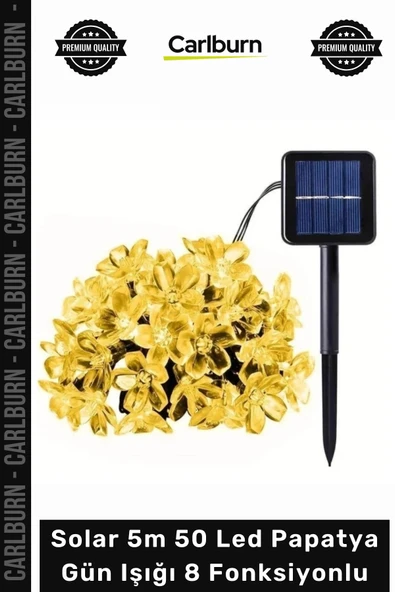 #Solar Bahçe Dekorasyonu Dış Mekan Su Geçirmez Solar 5m 50 Led Papatya Gün Işığı 8 Fonksiyonlu ürün görseli 1