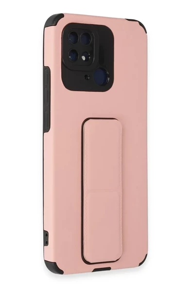Newface Xiaomi Redmi 10C Kılıf Mega Standlı Silikon - Pudra ürün görseli 1