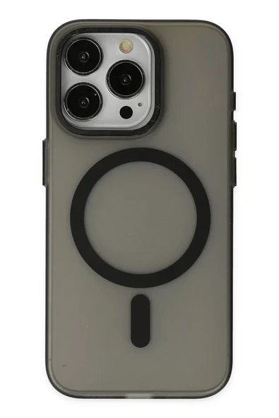 Newface Apple iPhone 15 Pro Max Kılıf Lodos Magneticsafe Mat Kapak - Siyah ürün görseli 1