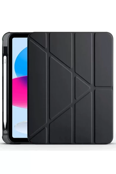 Newface Apple iPad 2022 10.9 (10.nesil) Kılıf Kalemlikli Mars Tablet Kılıfı - Siyah ürün görseli 1