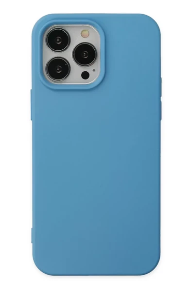 Newface Apple iPhone 14 Pro Max Kılıf Nano içi Kadife Silikon - Mavi ürün görseli 1