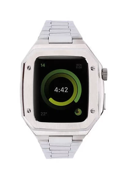 Newface Apple Watch 45mm Metal Petek Kasalı Kordon - Gümüş ürün görseli 1