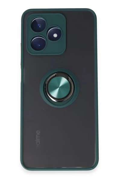 Newface Realme C53 Kılıf Montreal Yüzüklü Silikon Kapak - Yeşil ürün görseli 1