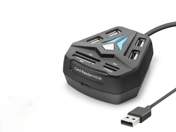 Usb Hub Kart Okuyucu 8 Port Siyah A068B ürün görseli 1