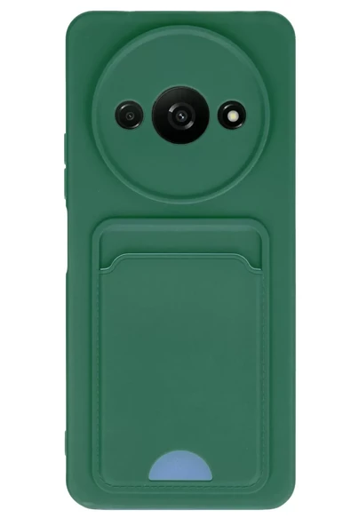Newface Xiaomi Redmi A3 4G Kılıf Kelvin Kartvizitli Silikon - Koyu Yeşil ürün görseli 1