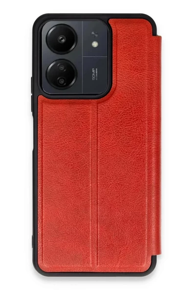 Newface Xiaomi Redmi 13C Kılıf Flip Cover - Kırmızı ürün görseli 1