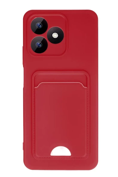 Newface Realme Note 50 4G Kılıf Kelvin Kartvizitli Silikon - Kırmızı ürün görseli 1