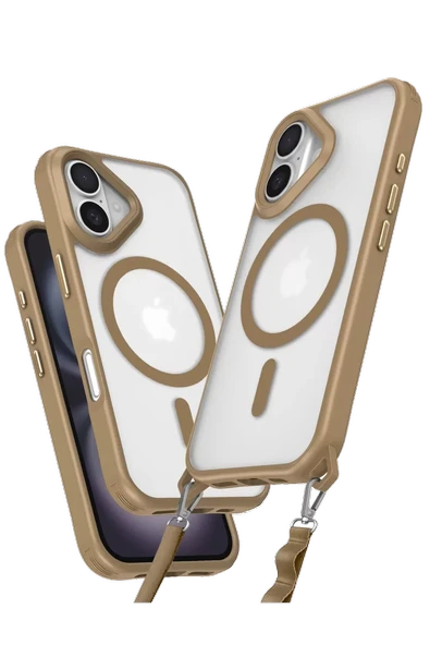 Newface Apple iPhone 16 Plus Kılıf Enka Magsafe Silikon Kılıf - Desert ürün görseli 1