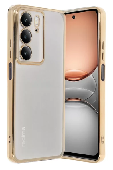 Newface Realme C75 4G Kılıf Razer Lensli Silikon - Gold ürün görseli 1