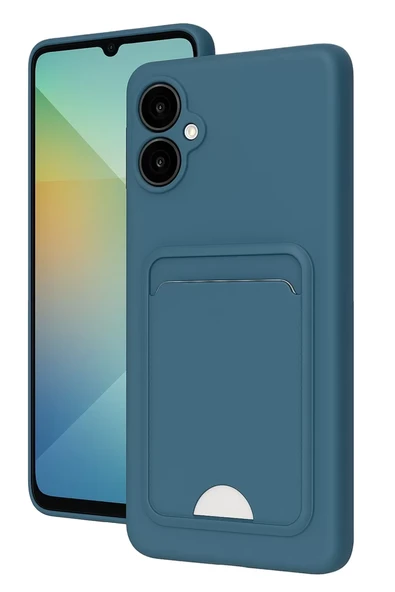 Newface Samsung Galaxy A06 Kılıf Kelvin Kartvizitli Silikon - Mavi ürün görseli 1