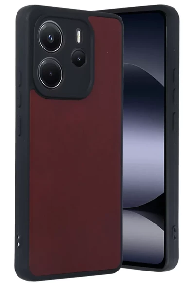 Newface Xiaomi Redmi Note 14 4G Kılıf Aras Deri Kapak - Bordo ürün görseli 1
