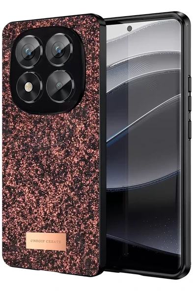 Onegif Xiaomi Redmi Note 14 Pro 5G Bright Simli Kapak - Derin Mor ürün görseli 1
