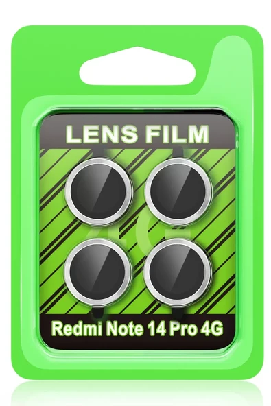 Newface Xiaomi Redmi Note 14 Pro 4G Raze Metal Kamera Lens - Gümüş ürün görseli 1