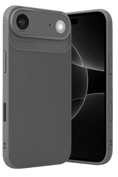 Newface Apple iPhone 17 Air Auto Focus Karbon Kapak - Gri ürün görseli 1