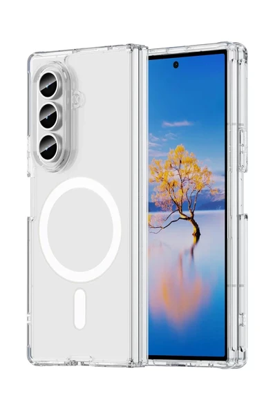 Newface Samsung Galaxy Z Fold 7 Kılıf Magneticsafe Şeffaf Silikon - Şeffaf ürün görseli 1