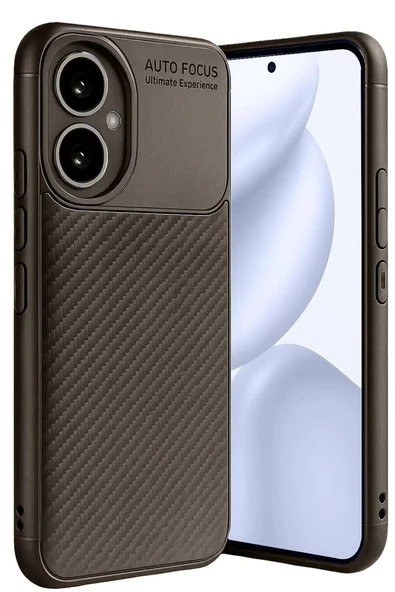 Newface Honor 400 Kılıf Auto Focus Karbon Kapak - Kahverengi ürün görseli 1