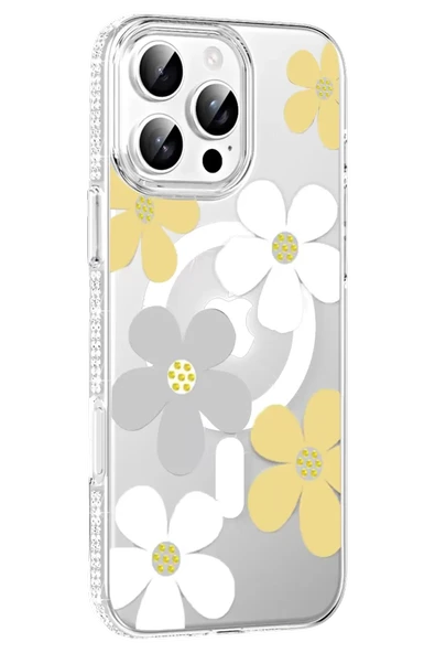 Joko Apple iPhone 16 Pro Max Floral Magsafe Kapak - Sarı ürün görseli 1