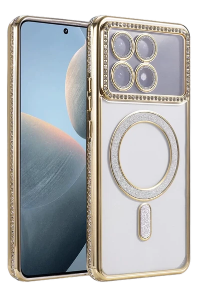 Newface Xiaomi Poco X6 Pro Joke Simli Magneticsafe Kılıf - Gold ürün görseli 1