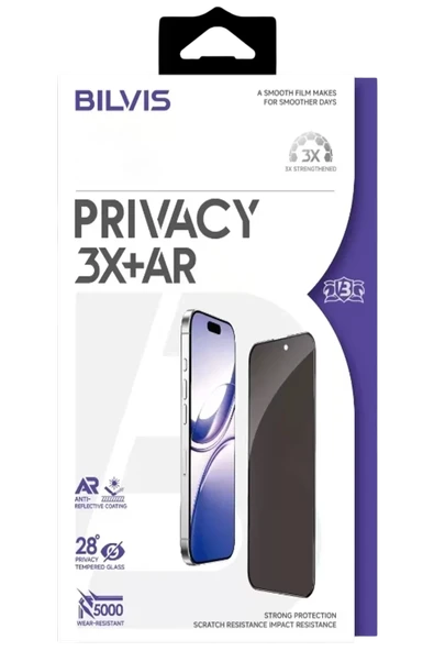 Newface Apple iPhone 17 Pro Bilvis 3X AR Hayalet Cam Ekran Koruyucu - Siyah ürün görseli 1