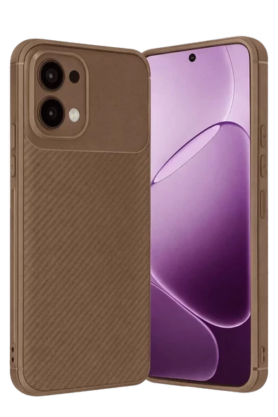 Newface Oppo A6 Pro 4G Auto Focus Karbon Kapak - Kahverengi ürün görseli 1