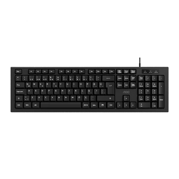 AOC KB130B 1,8mt Kablo Usb Siyah Türkçe Klavye ürün görseli 1