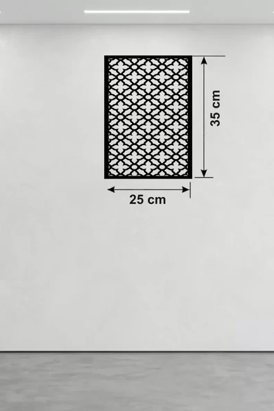 Geometrik Kafes Desenli Ahşap Duvar Tablosu - 25x35 cm Lazer Kesim Dekoratif Pano ürün görseli 1