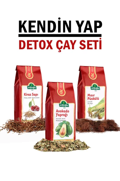 Arifoğlu 3 lü Set Detoks Çayı (Kiraz Sapı - Mısır Püskülü - Avokado Yaprağı) ürün görseli 1
