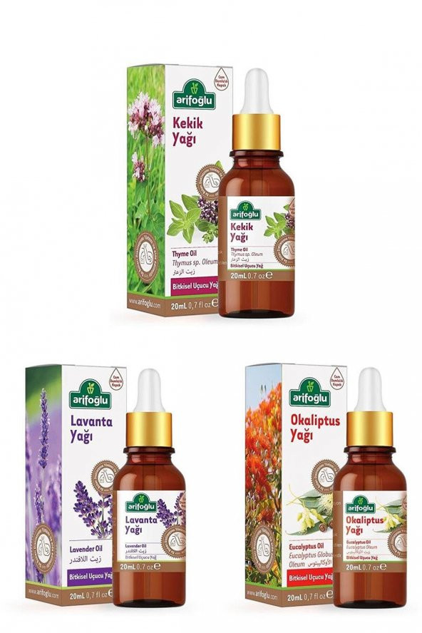 Arifoğlu Lavanta Yağı + Kekik Yağı + Okaliptus Yağı 3 x 20 ml. ürün görseli 1
